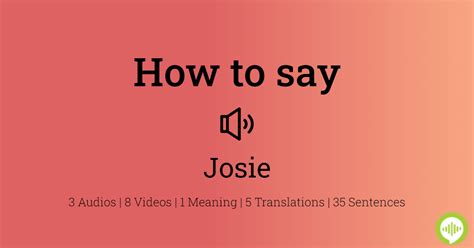 peso pronunciation|how to pronounce josie.